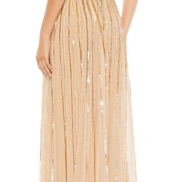 NWT $598 Size 6 Mac Duggal sequined bodysuit dress 93801 - Picture 7 of 8